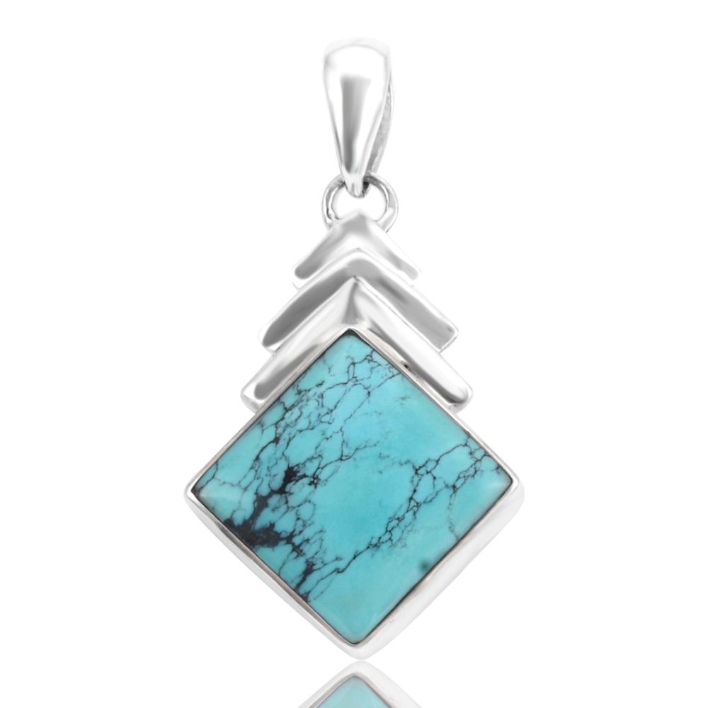 NWT ARTISAN CRAFTED TURQUOISE PENDANT IN STERLING SILVER